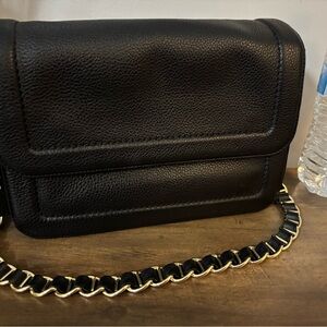 The Marc jacobs the cushion bag shoulder purse black with gold chain strap